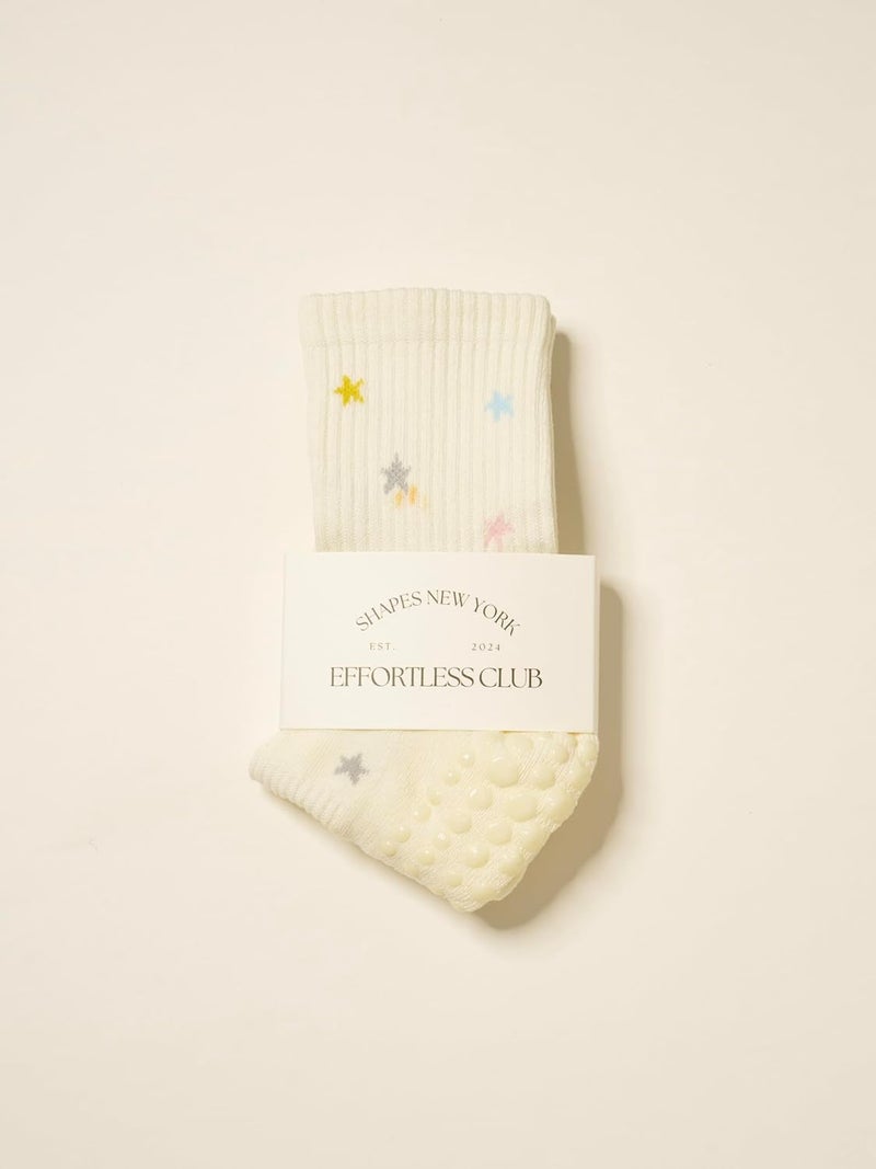 Shapes Studio Crew Half Calf Grip Socks, Cutest Fruits Pilates Socks, Ruffle socks, Non-Slip, Barre Yoga Fitness - Image 5
